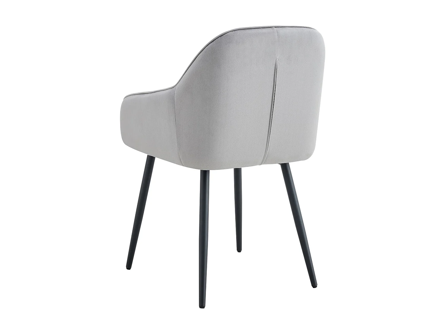 Lot de 2 Chaises salle à manger pied Noir Velours Gris - PAMS