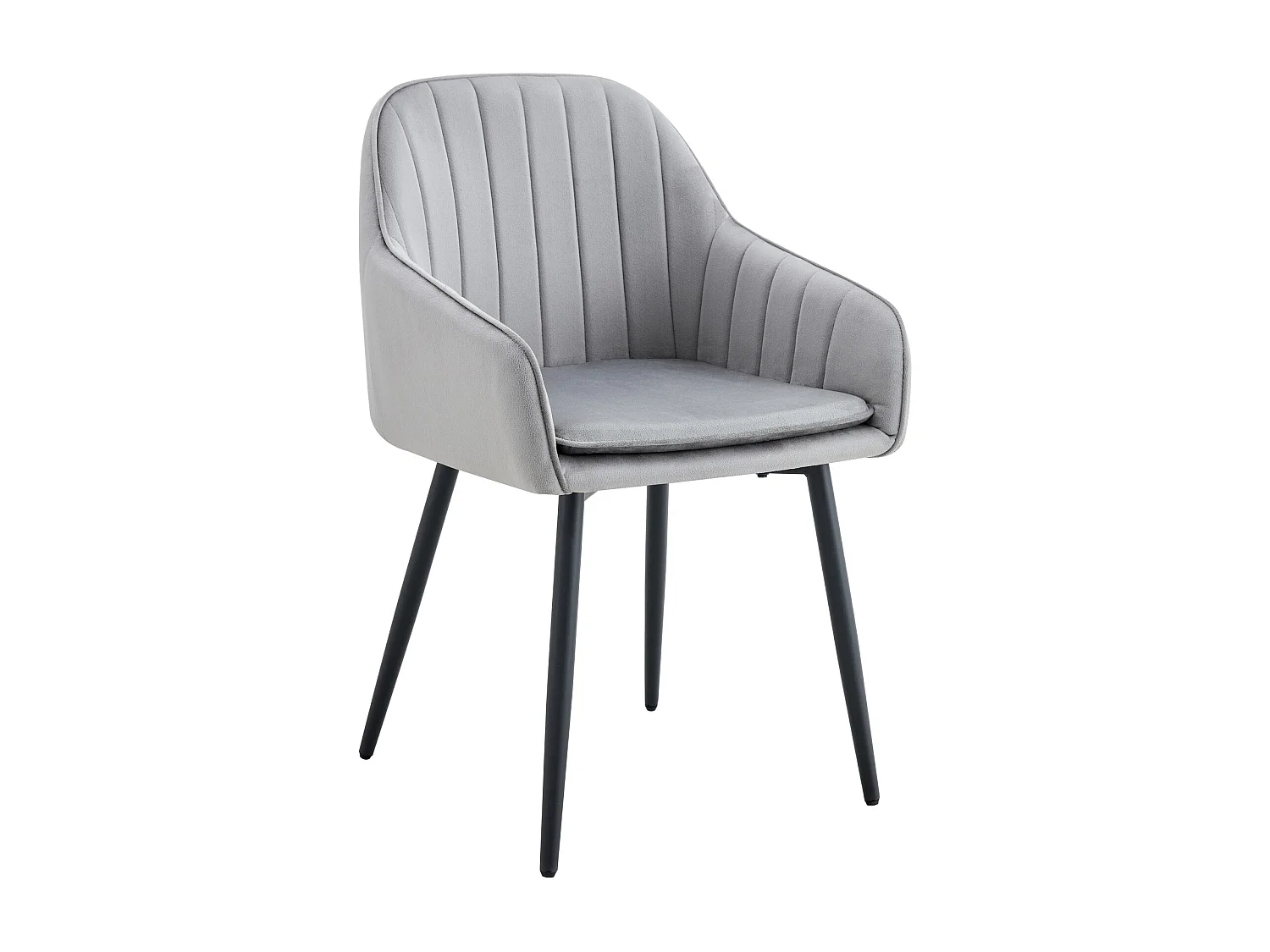 Lot 2 Chaises Salle à Manger Velours Gris Pieds Noir 45x46x82cm – PAMS