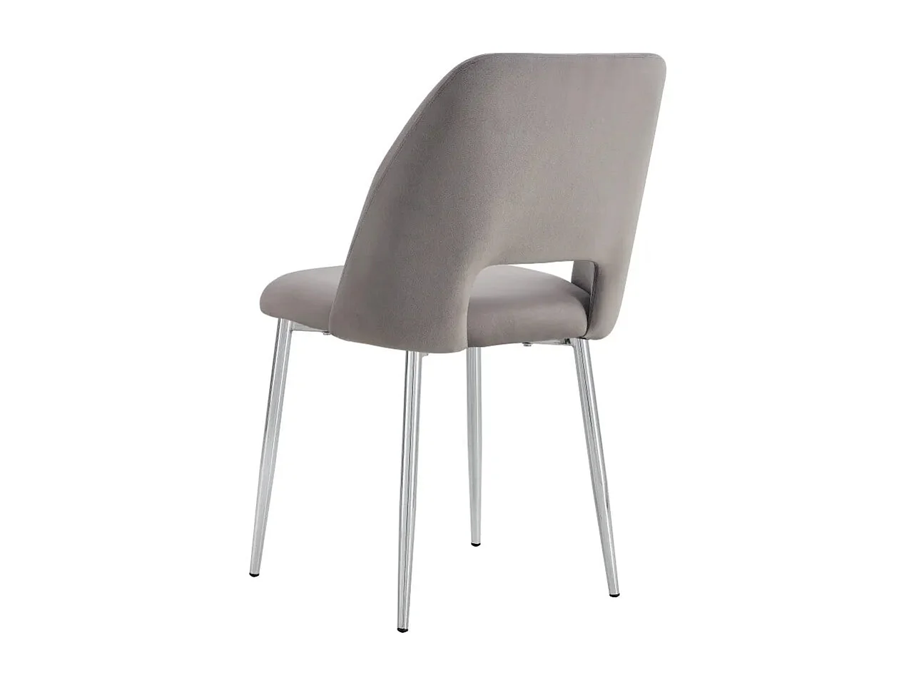 Lot de 4 chaises AVA Chrome en Velours Gris