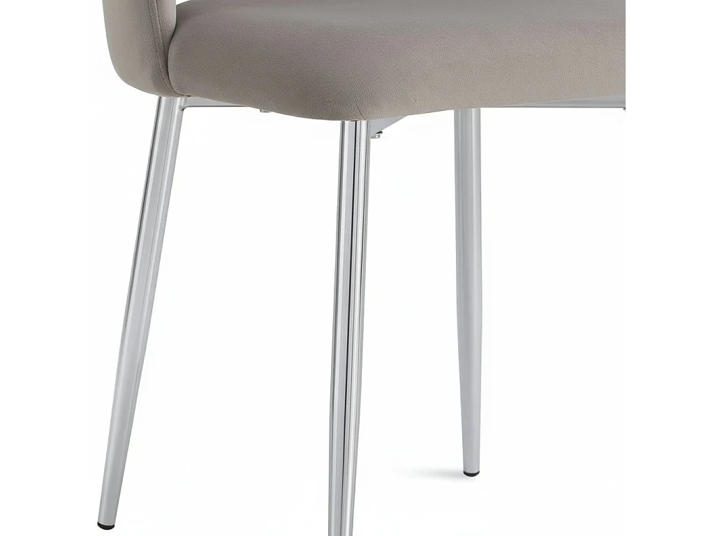 Lot de 4 chaises AVA Chrome en Velours Gris