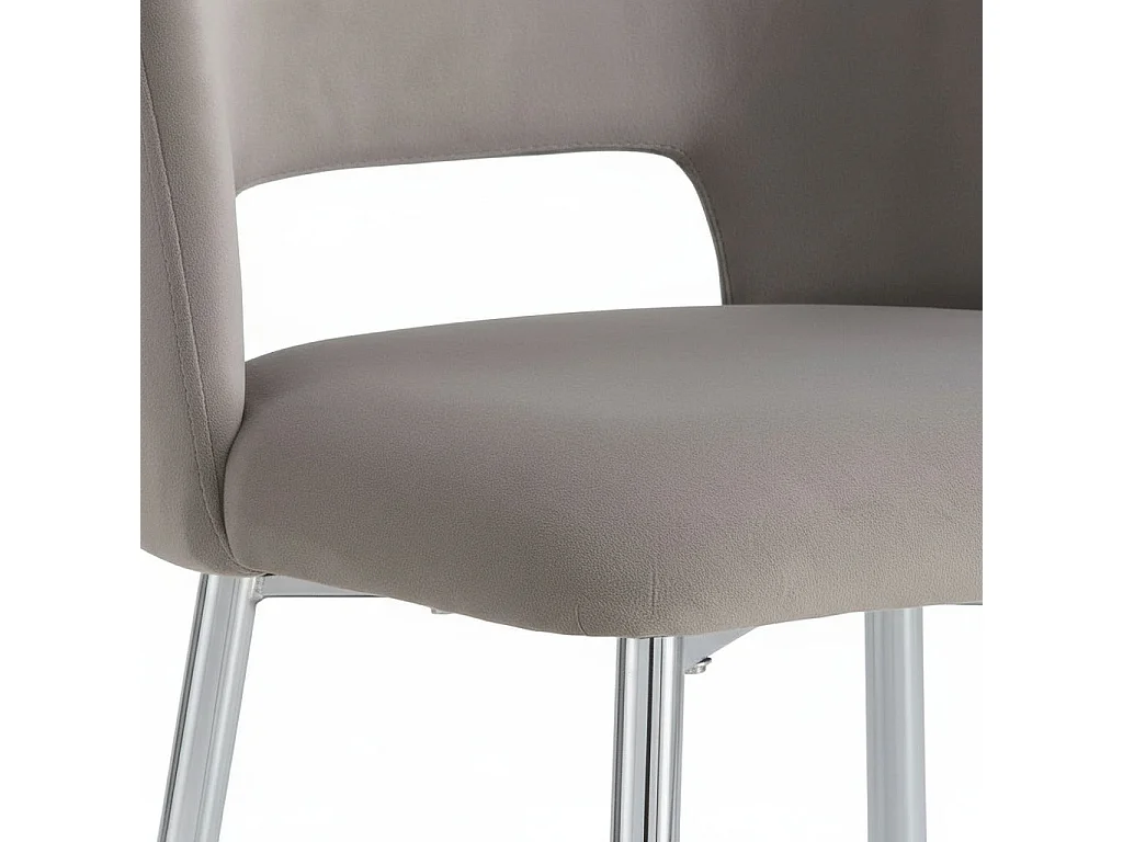 Lot de 4 chaises AVA Chrome en Velours Gris