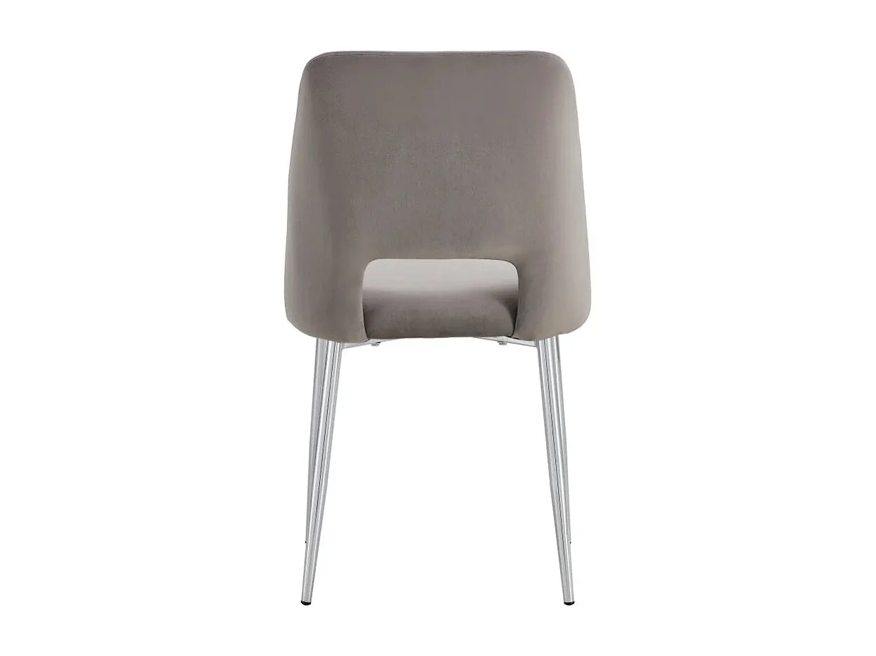 Lot de 4 chaises AVA Chrome en Velours Gris