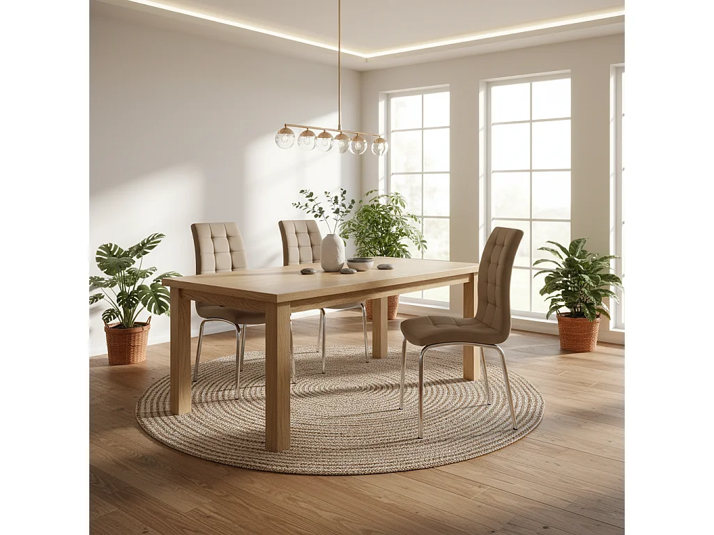 Lot de 6 chaises EMMA simili cuir - Taupe