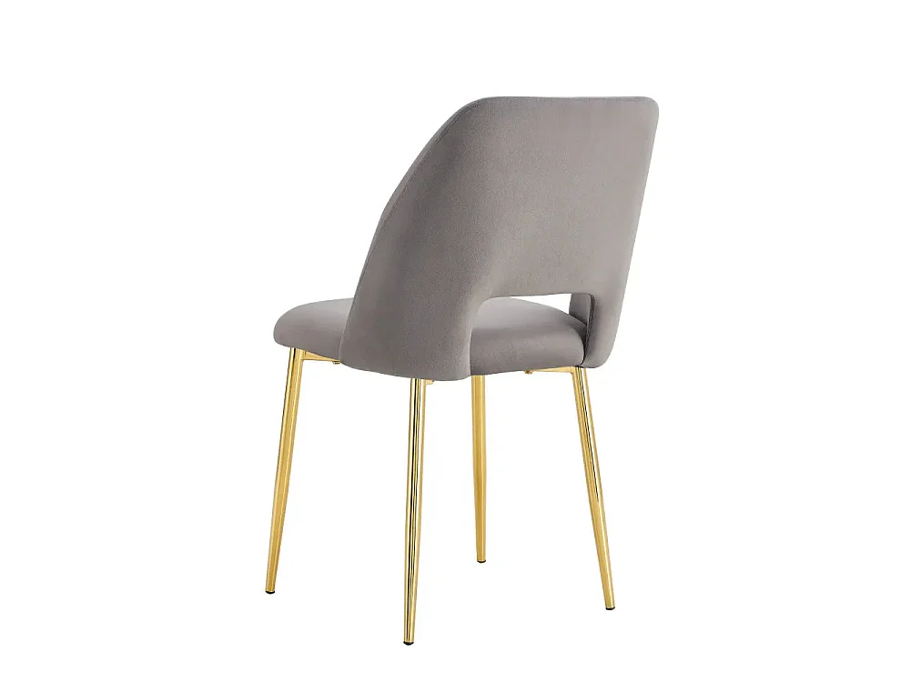 Lot 4 Chaises Salle à Manger Velours Gris Pieds Gold Design Moderne – AVA
