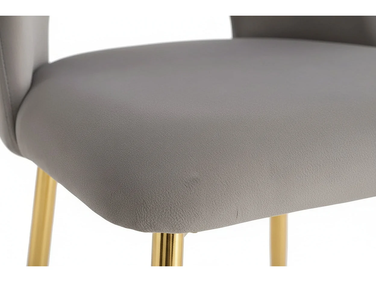 Lot 4 Chaises Salle à Manger Velours Gris Pieds Gold Design Moderne – AVA