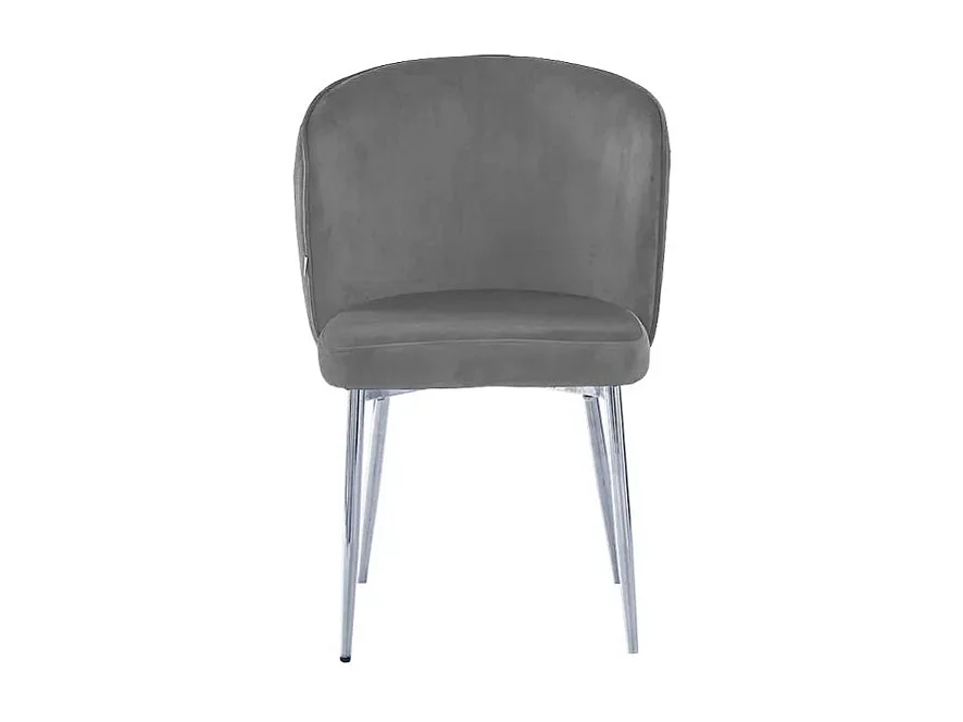 Lot de 4 chaises moderne DIANA chrome velours - Anthracite