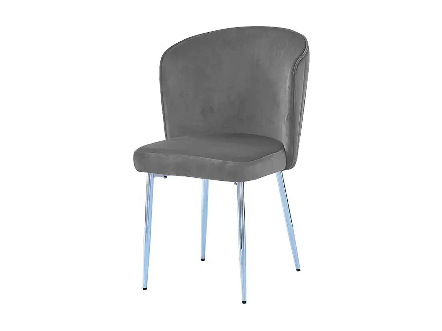 Lot de 4 chaises moderne DIANA chrome velours - Anthracite