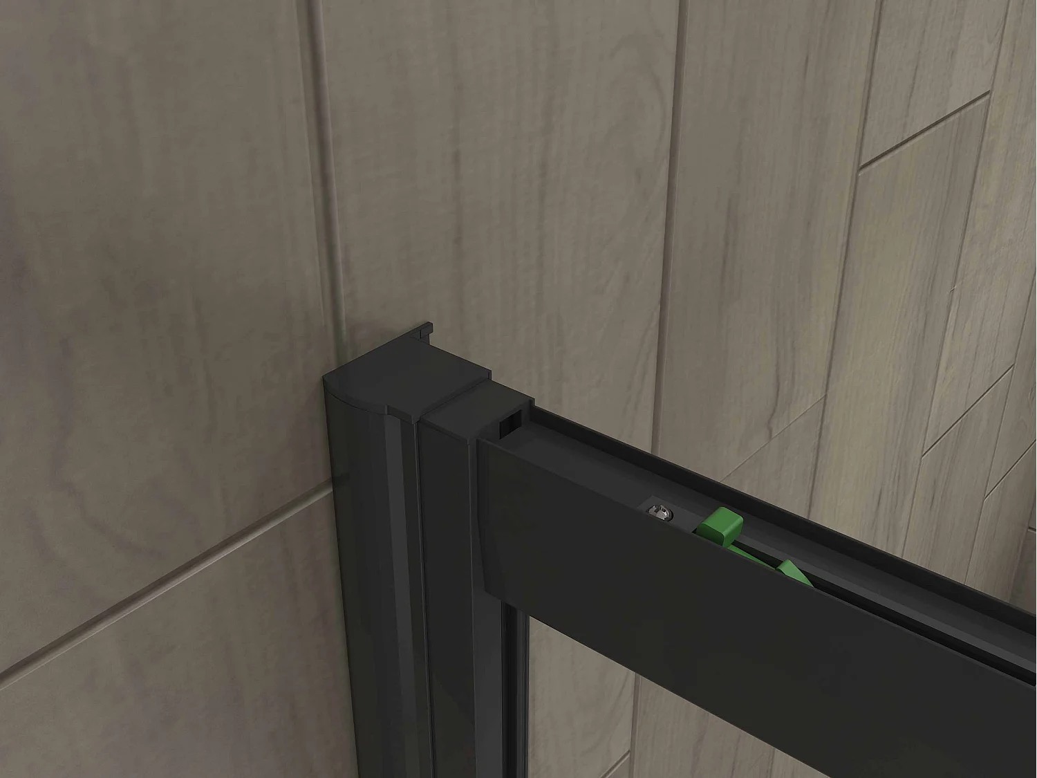 Douchecabine met Zachte Deurschokdemper in 8mm Kalkwerend Glas – Zwart Mat, 120x90x195cm