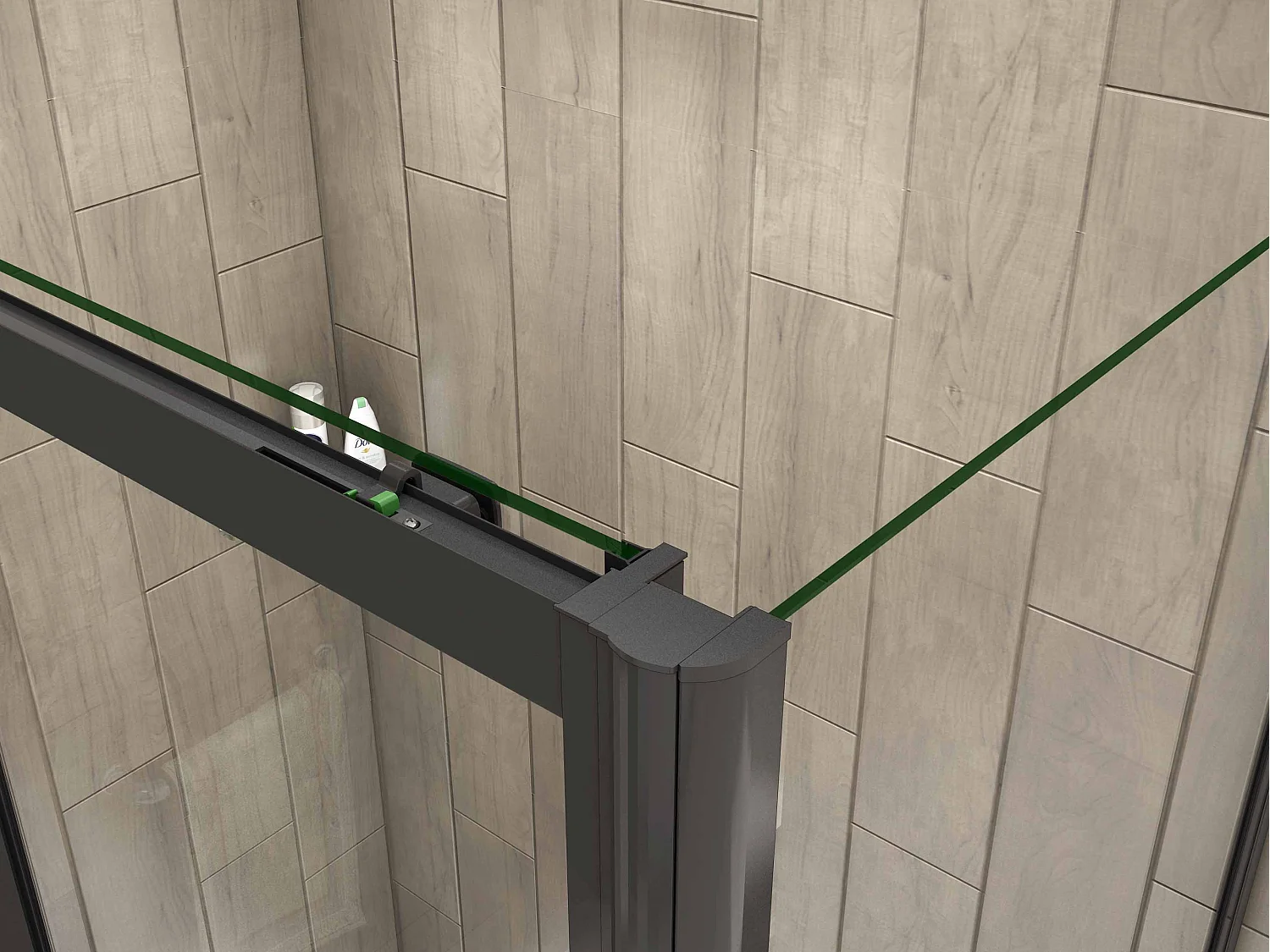 Douchecabine met Zachte Deurschokdemper in 8mm Kalkwerend Glas – Zwart Mat, 120x90x195cm