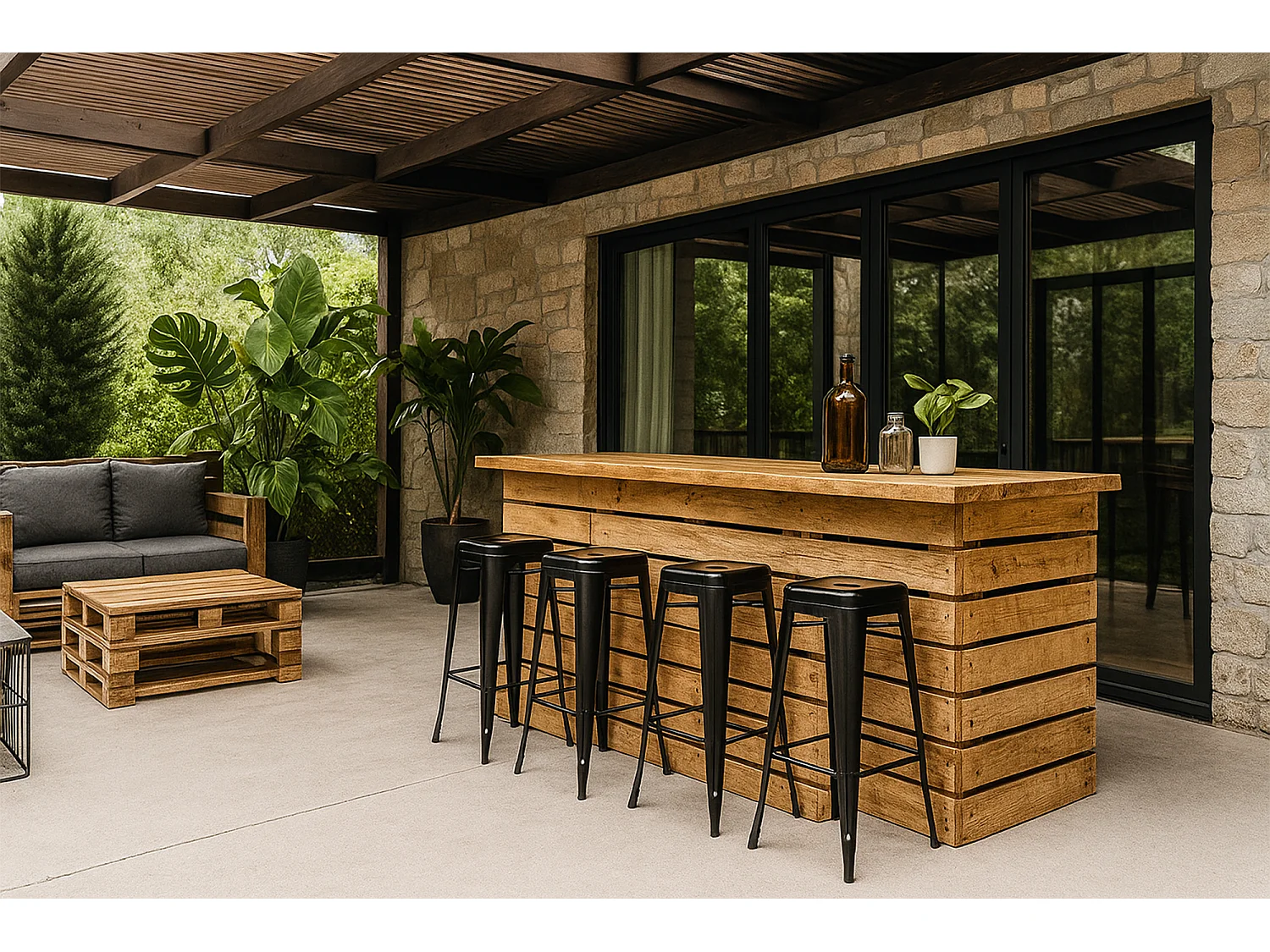 Set di 10 sgabelli bar cucina industriali in metallo, sgabelli impilabili - Maggie