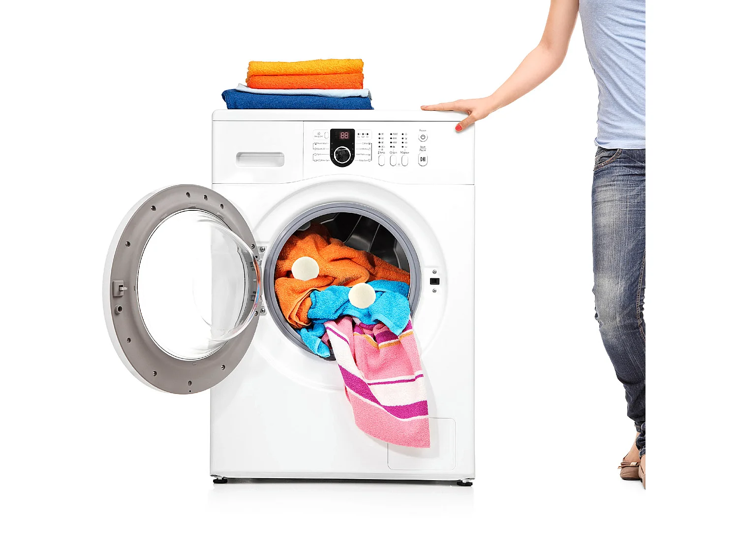 Set di 2 Palline Asciugatrici in Lana Bianca - Riduce il Tempo di Asciugatura e l'Elettricità Statica