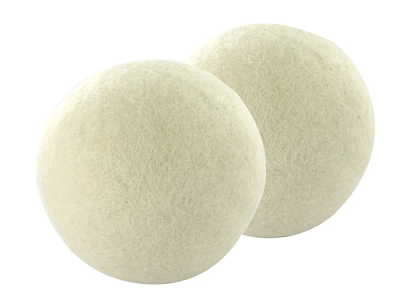Set di 2 Palline Asciugatrici in Lana Bianca - Riduce il Tempo di Asciugatura e l'Elettricità Statica