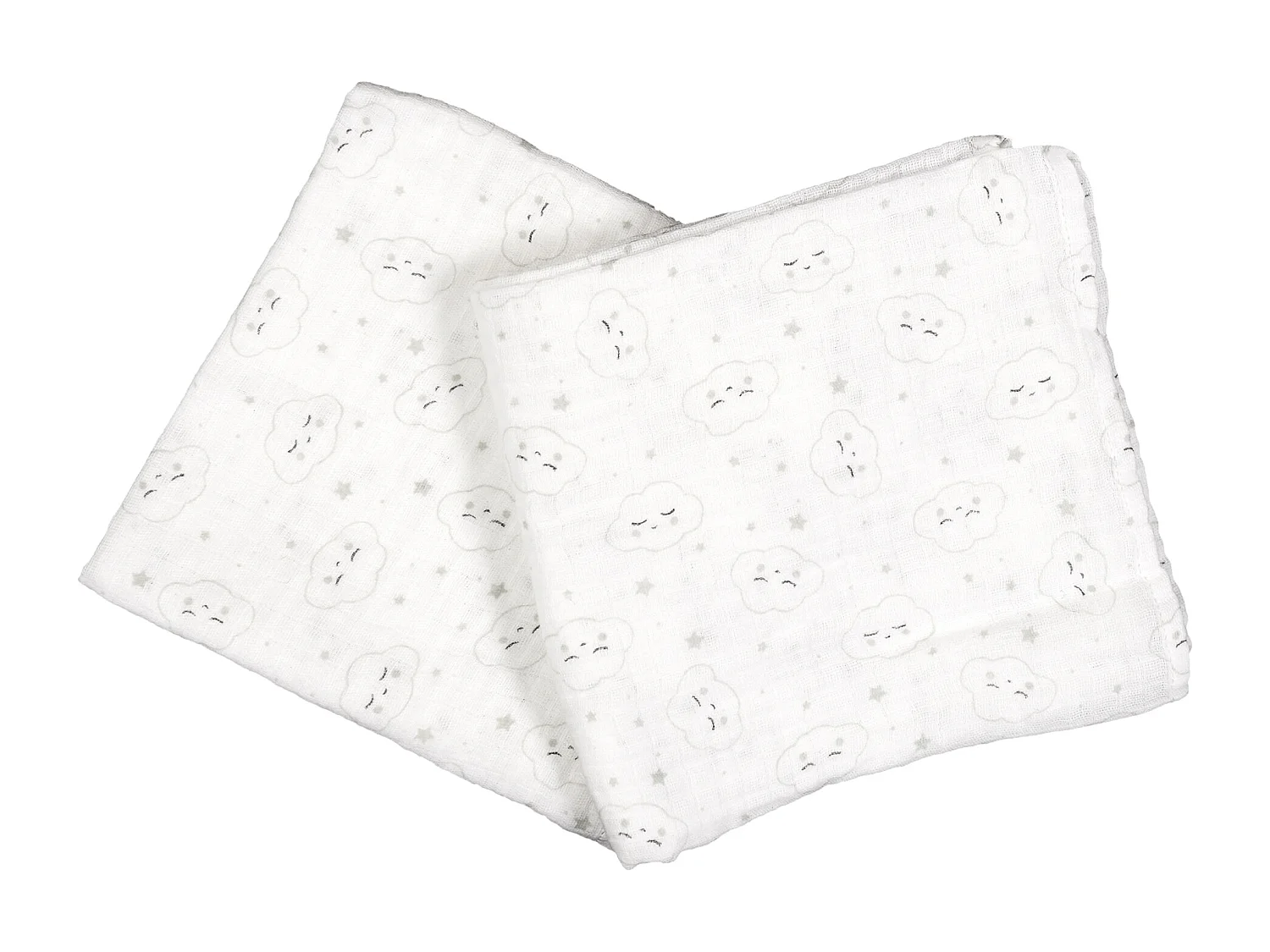 Lot de 2 langes bébé en coton 70x70 cm, doux et polyvalents pour change et emmaillotage