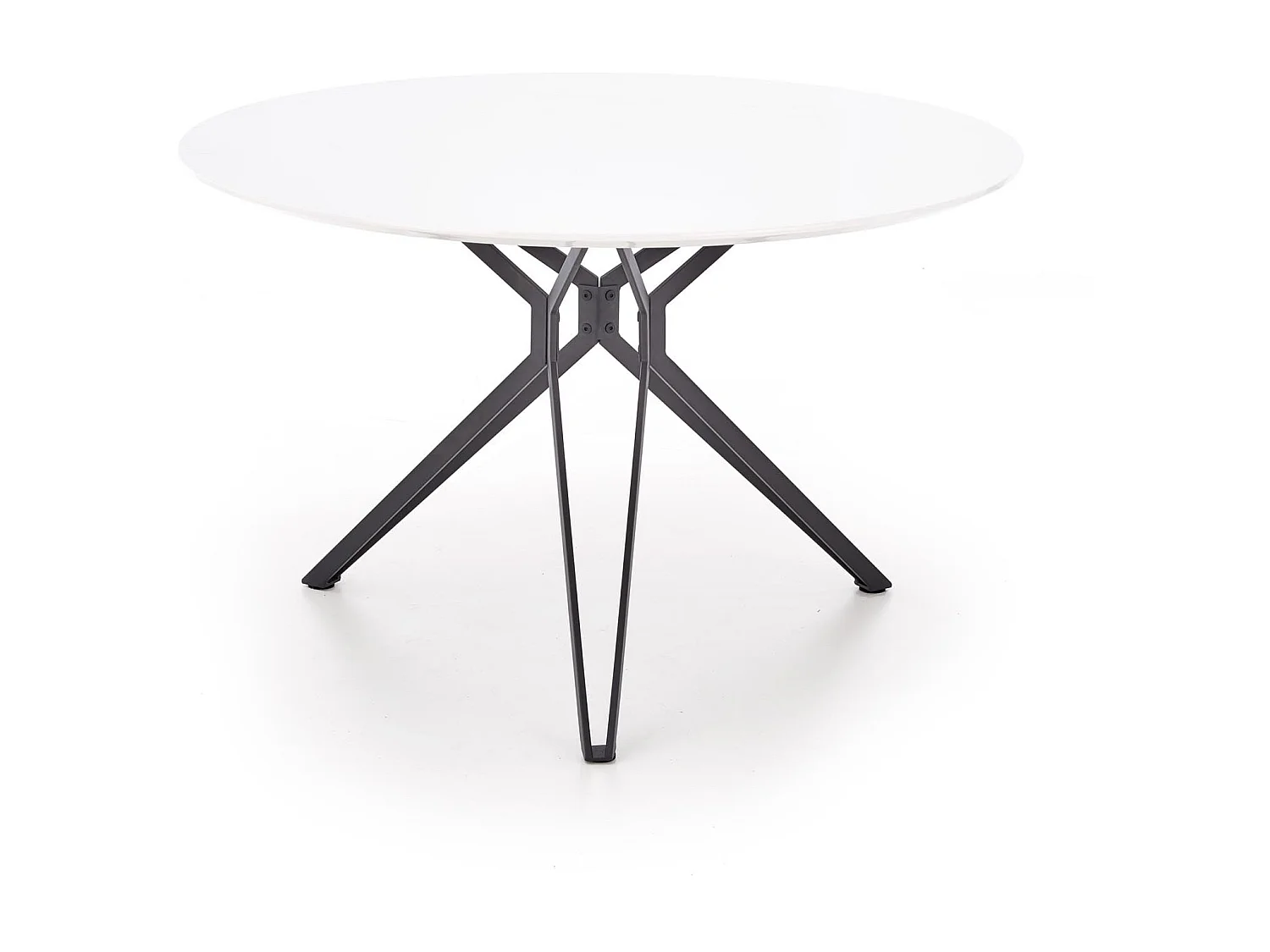Table ronde en MDF laminé et piètement en acier noir Ø 120 cm