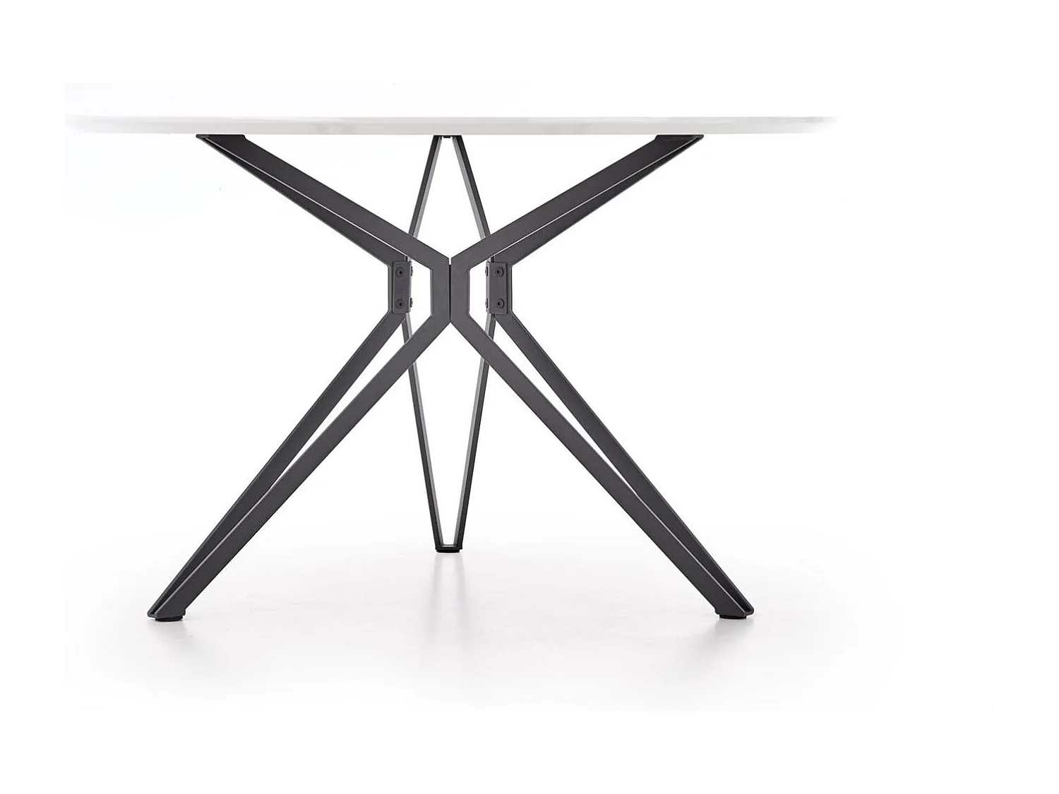 Table ronde en MDF laminé et piètement en acier noir Ø 120 cm