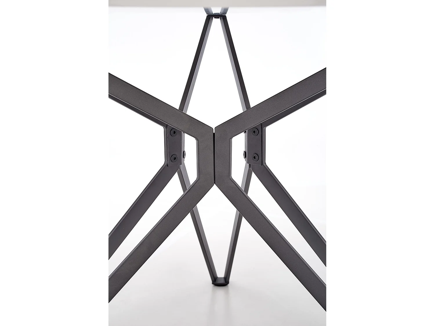 Table ronde en MDF laminé et piètement en acier noir Ø 120 cm