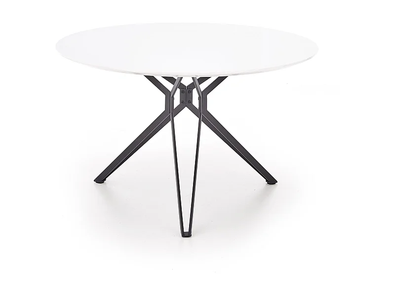 Table ronde en MDF laminé et piètement en acier noir Ø 120 cm