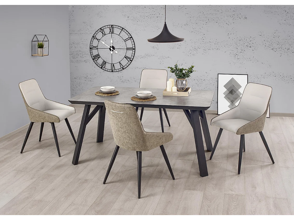 Table pour 4/6 personnes grise 160x90 cm