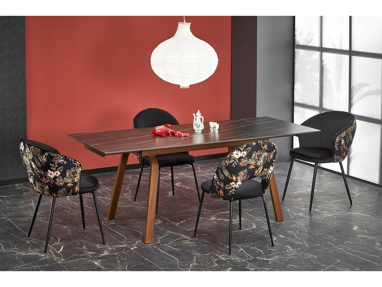 Table extensible en marbre pour 6/8 personnes 140/200x82 cm