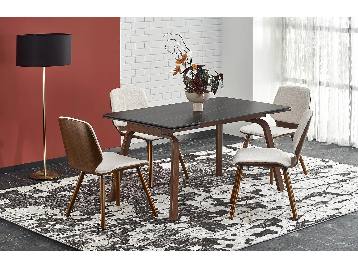 Table extensible en marbre pour 6/8 personnes 140/200x82 cm