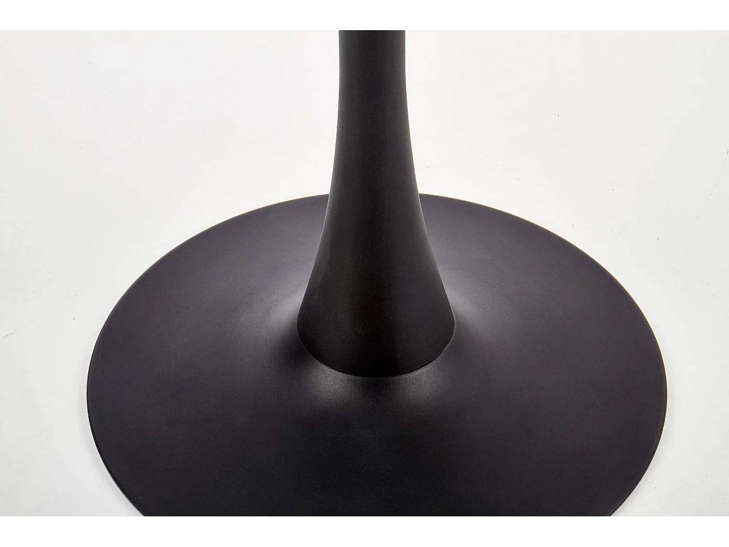 Tafel rond en verre effect marmer en piètement en staal, Ø 90 cm