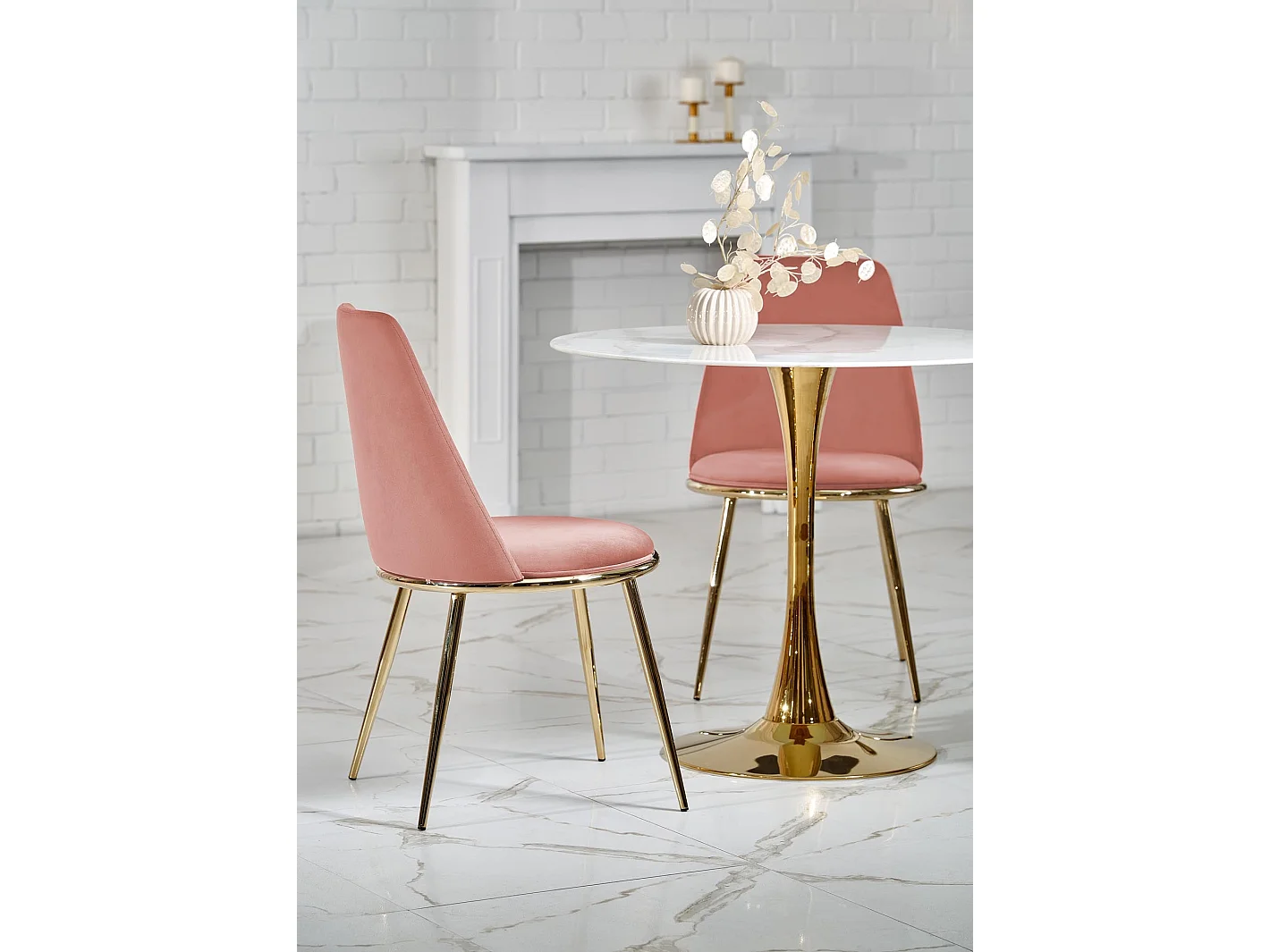 Table ronde en chêne pour 4 personnes 90x75 cm