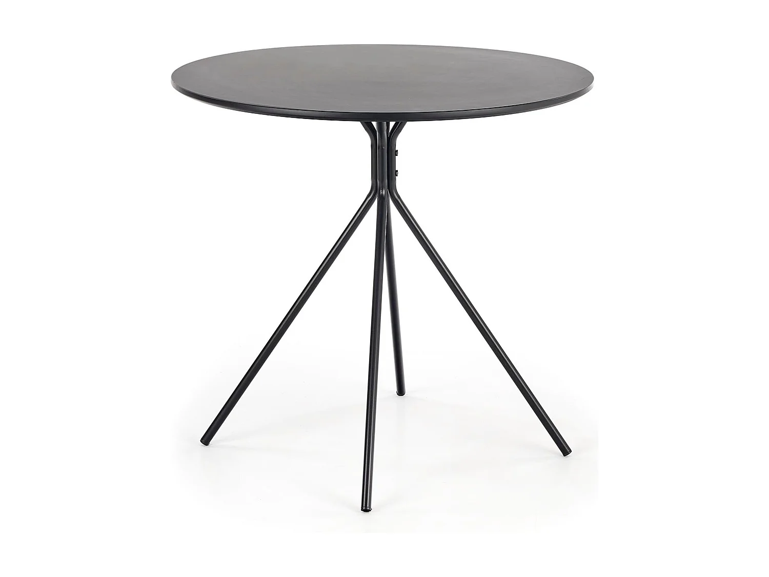 Table ronde en MDF laqué et piètement en métal Ø 80 cm