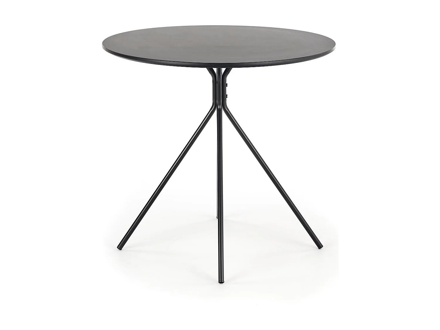 Table ronde en MDF laqué et piètement en métal Ø 80 cm