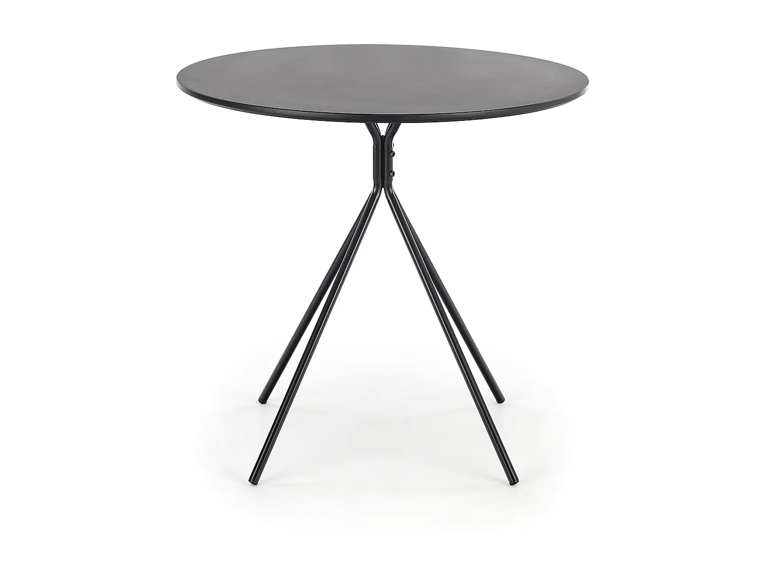 Table ronde en MDF laqué et piètement en métal Ø 80 cm