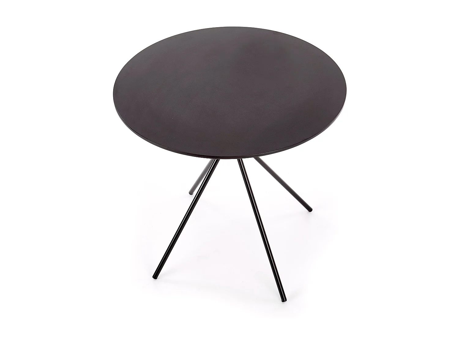 Table ronde en MDF laqué et piètement en métal Ø 80 cm