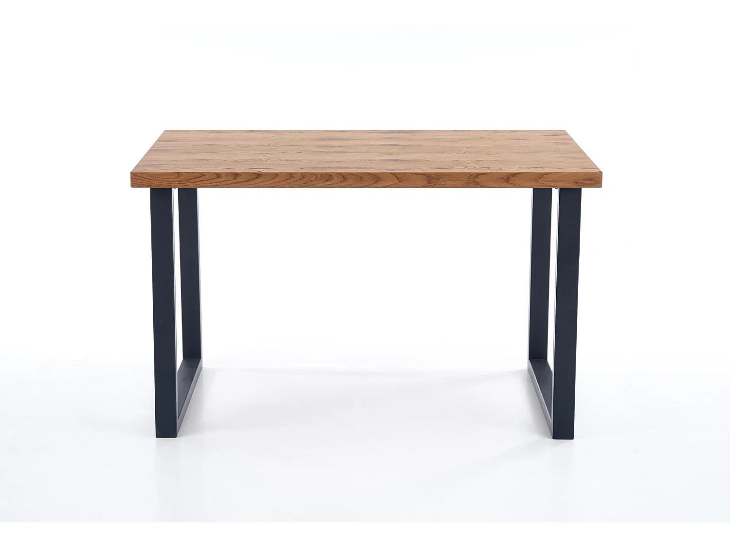 Table extensible placage chêne pieds acier noir 126/206×80 cm