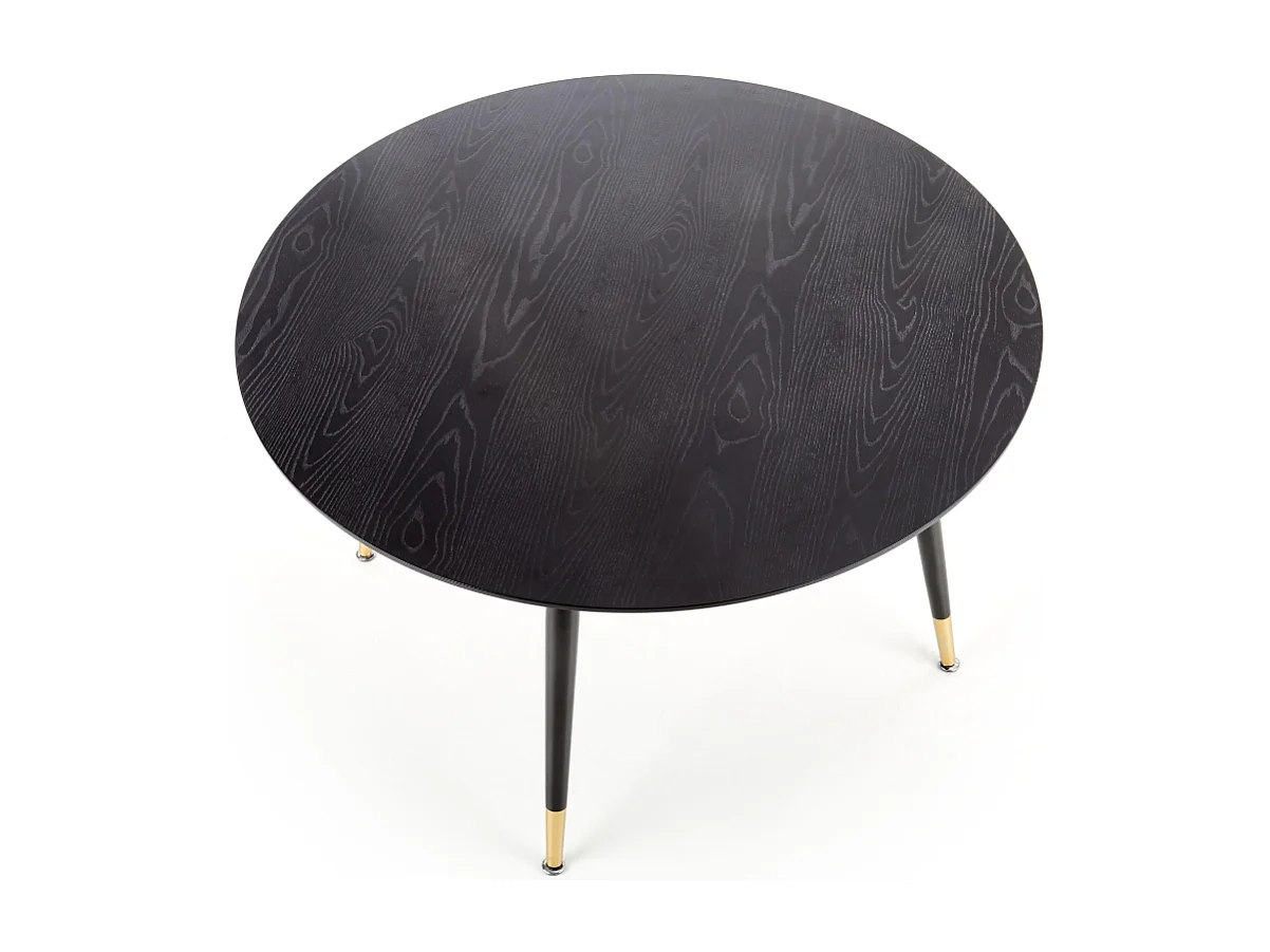 Table ronde pour 4 personnes noire 120x75 cm