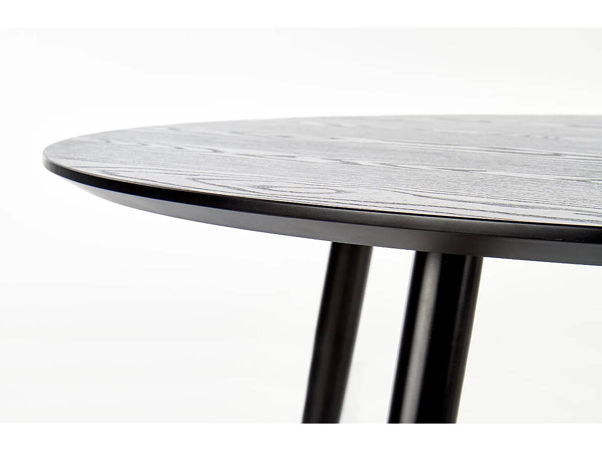 Table ronde pour 4 personnes noire 120x75 cm