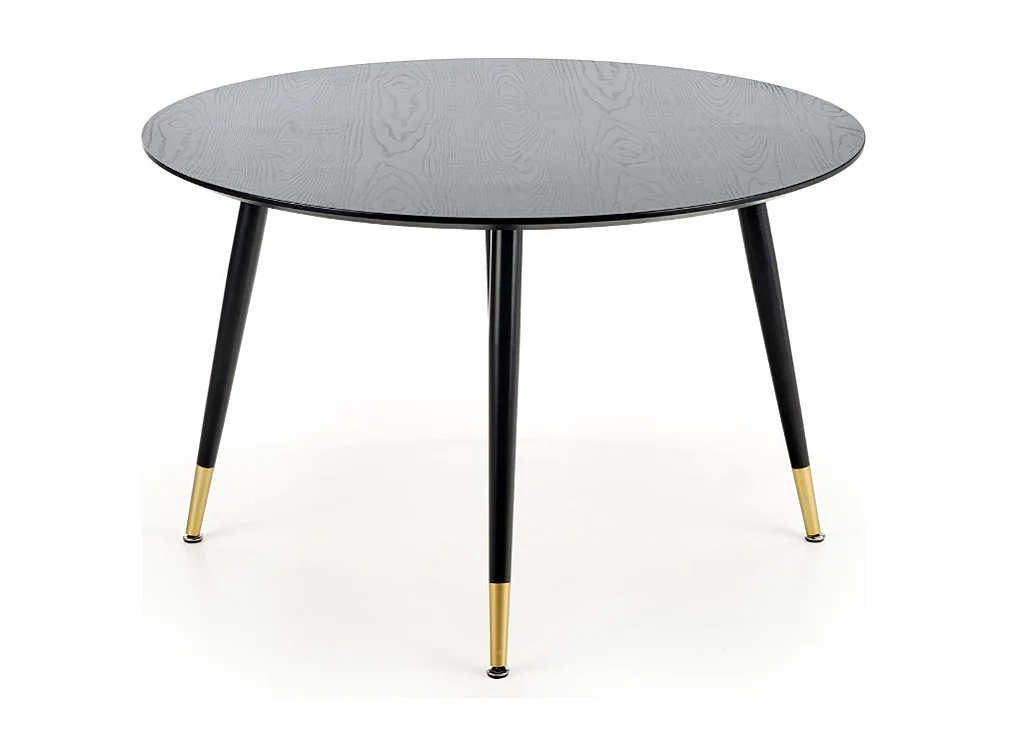 Table ronde pour 4 personnes noire 120x75 cm