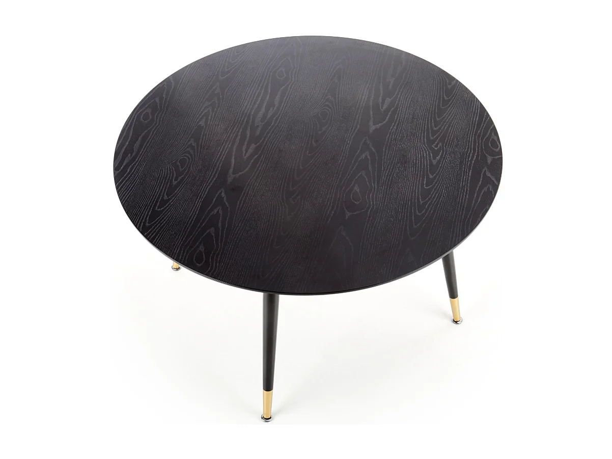 Table ronde pour 4 personnes noire 120x75 cm