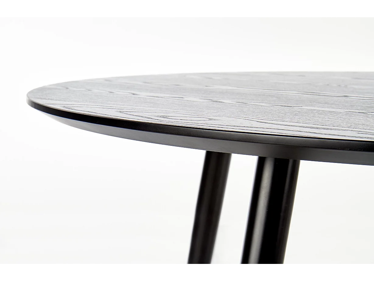 Table ronde pour 4 personnes noire 120x75 cm