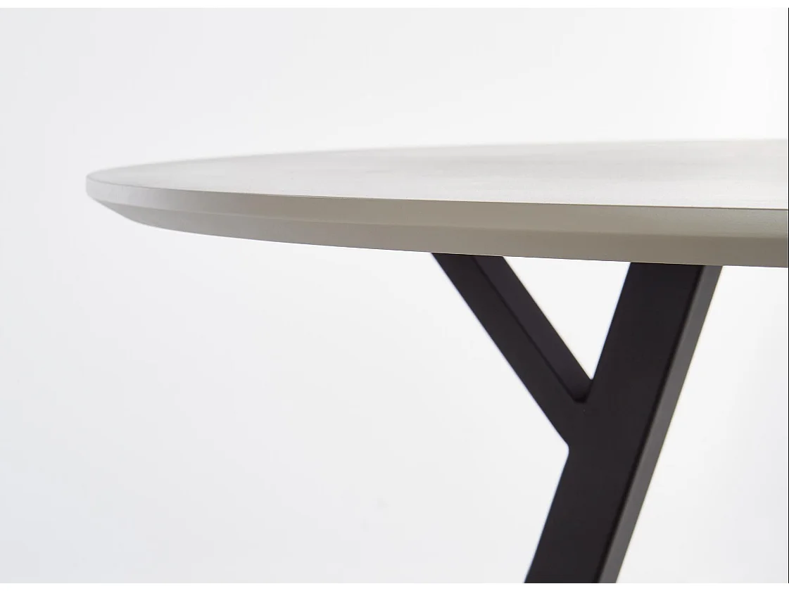 Table ronde pour 4 personnes grise 100x74 cm