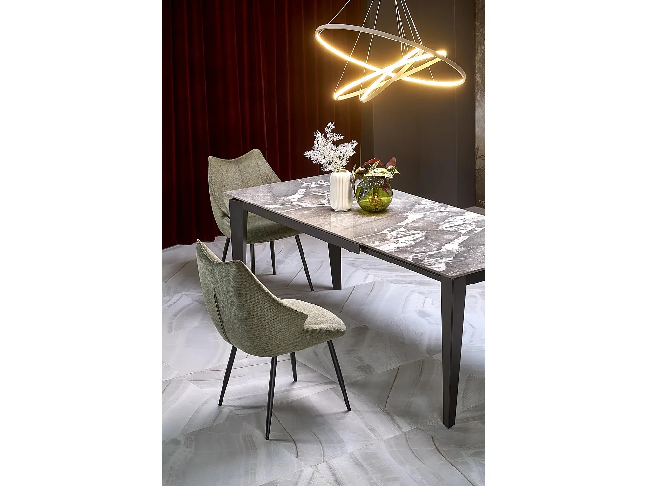 Table extensible en marbre pour 6/8 personnes 141/201x81 cm