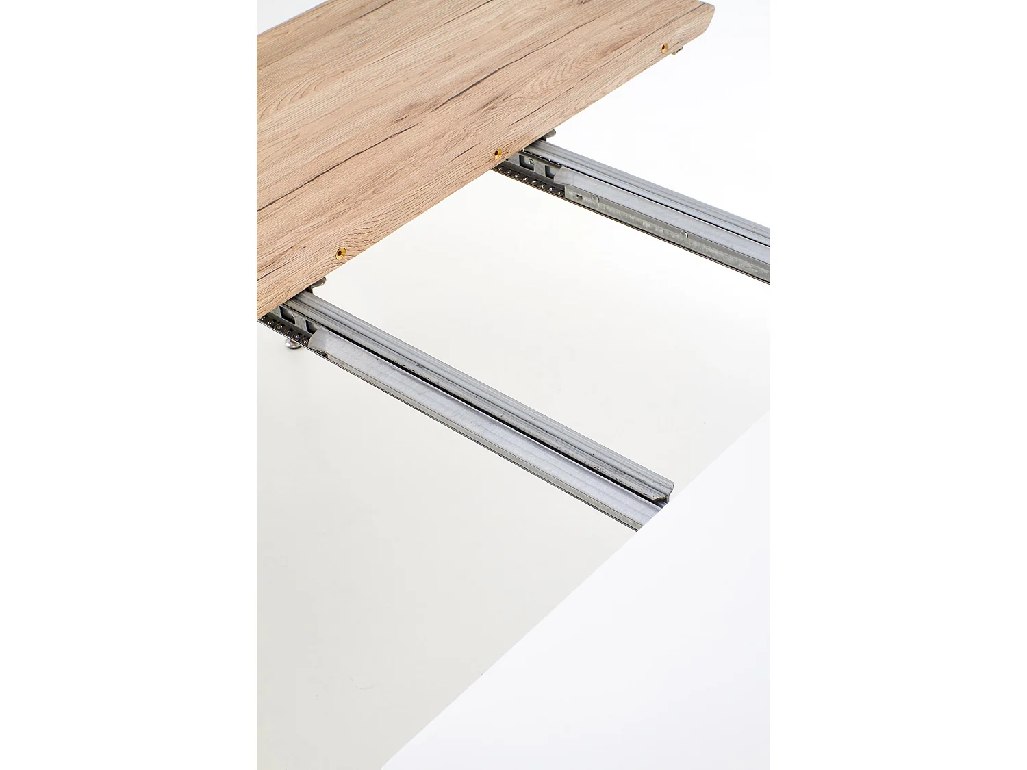 Table extensible en bois MDF laqué blanc pieds en bois 160/200x90 cm