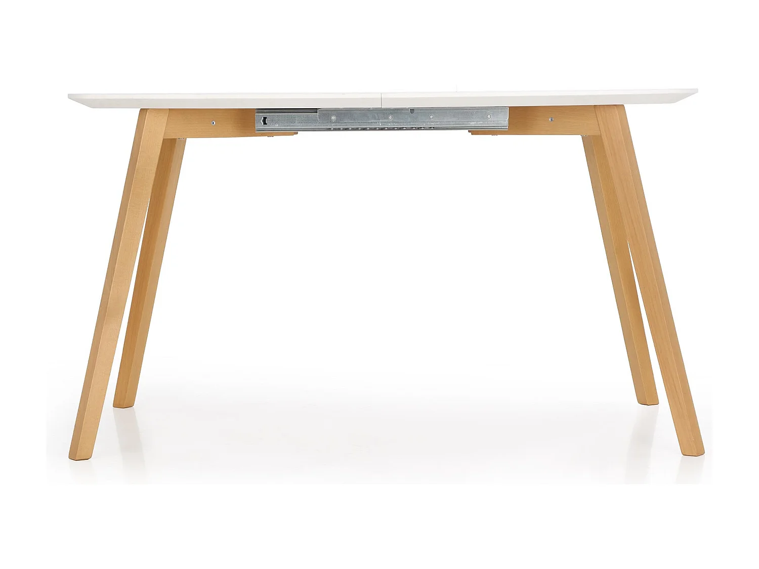 Table extensible en bois MDF laqué blanc pieds en bois 160/200x90 cm