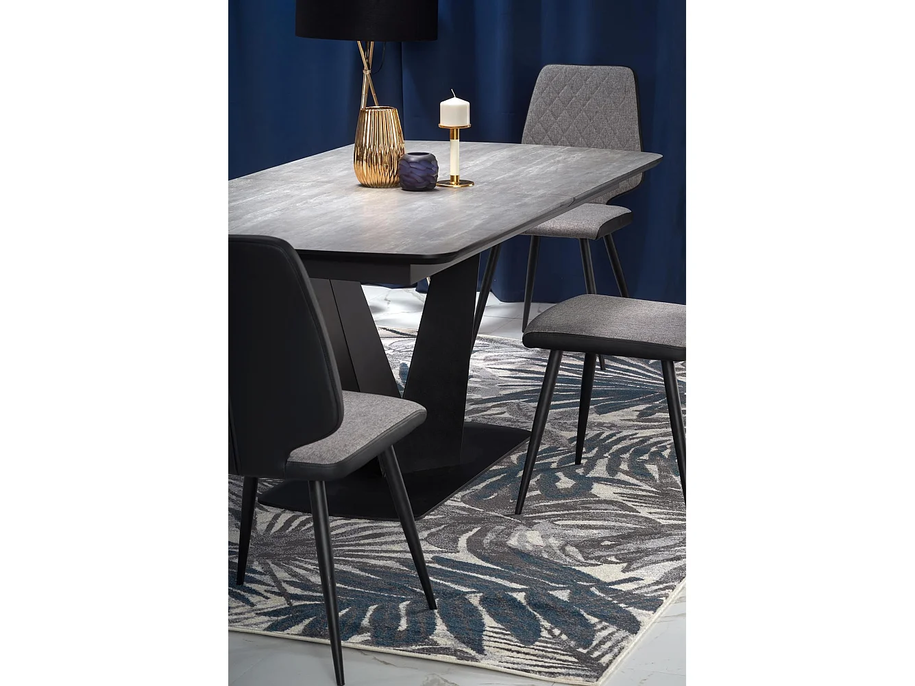 Stół rozkładany VINSTON 180(230)x95 ciemny szary/czarny