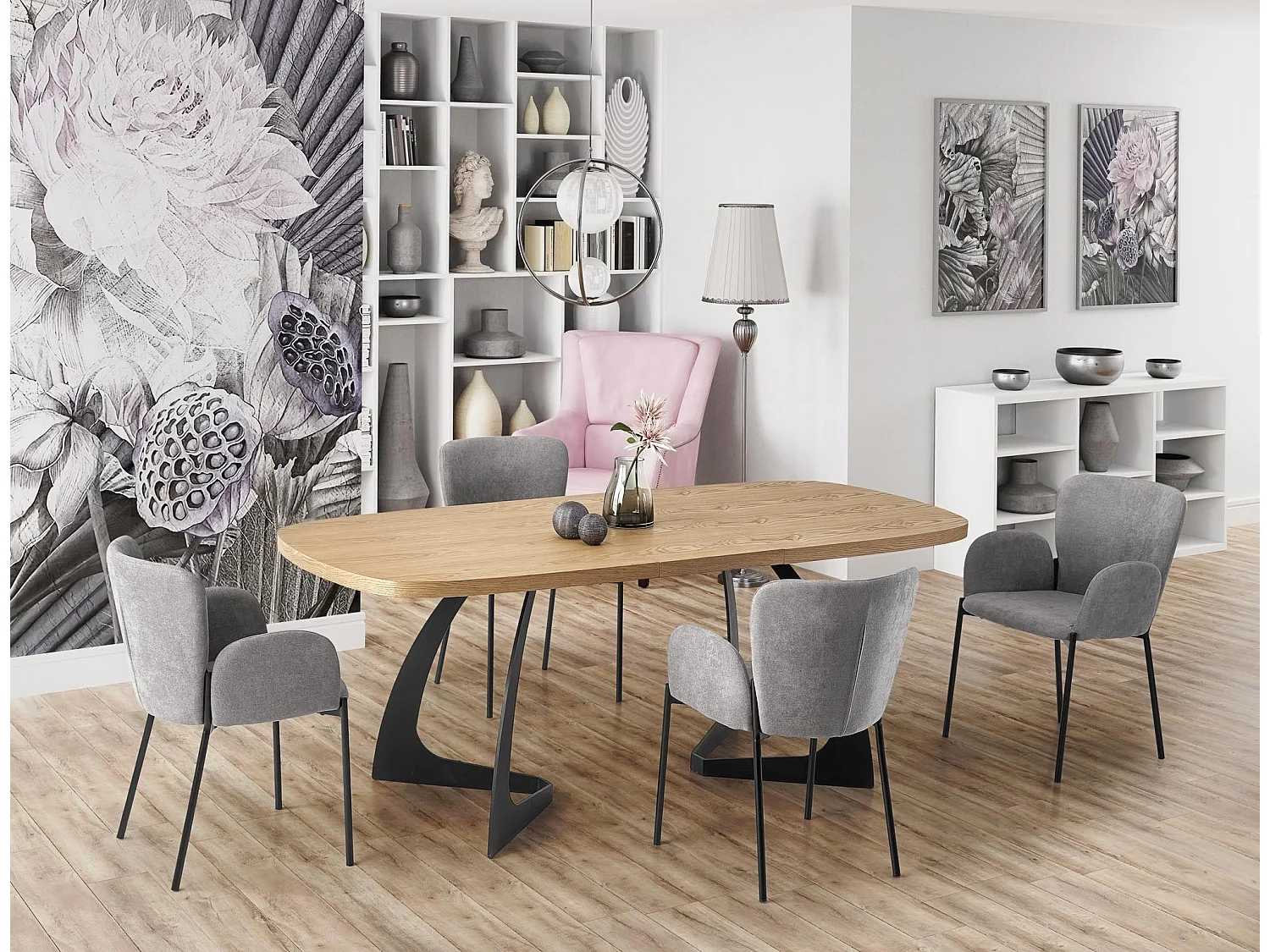 Table extensible MDF pieds acier noir 160/200×90 cm