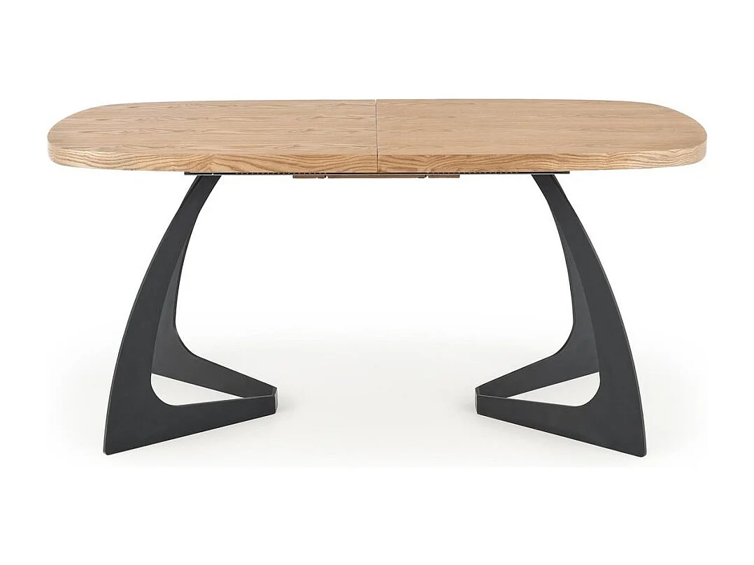 Table extensible MDF pieds acier noir 160/200×90 cm