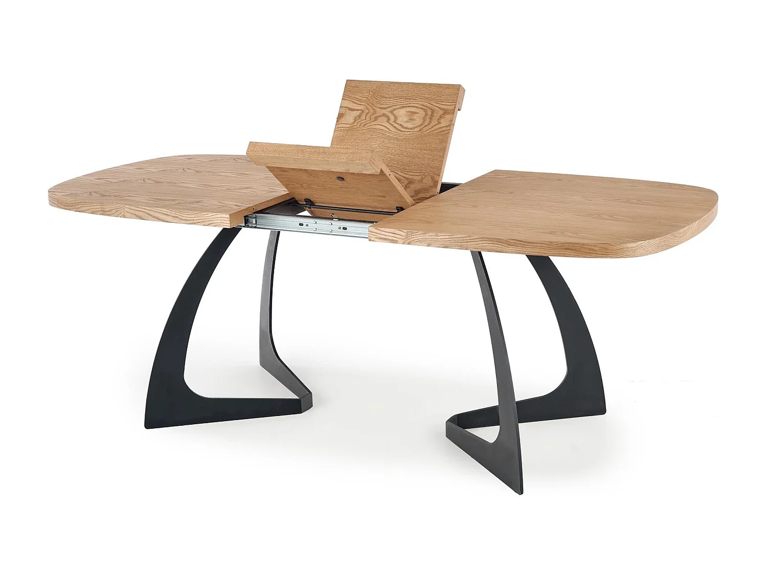 Table extensible MDF pieds acier noir 160/200×90 cm