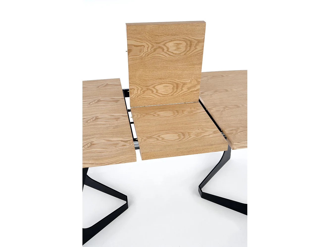 Table extensible MDF pieds acier noir 160/200×90 cm