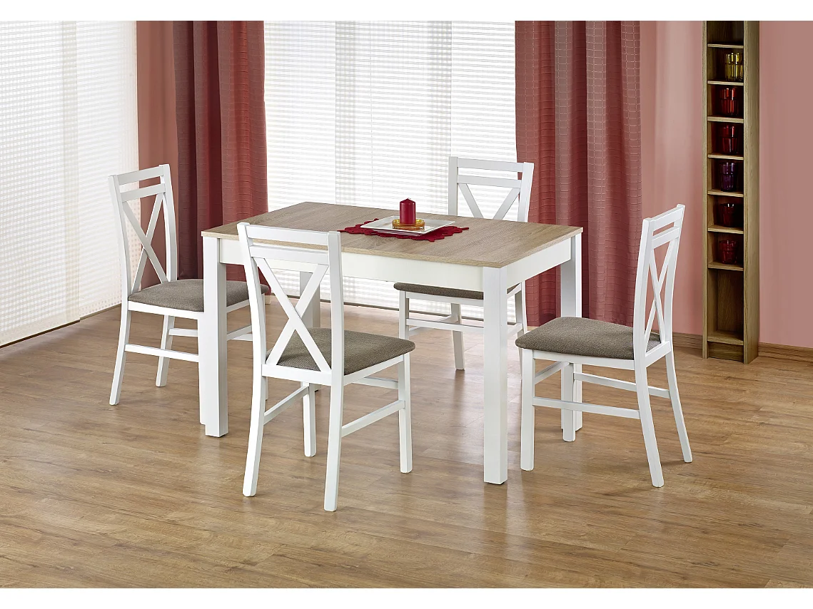 Mesa extensível para 4/6 pessoas, 118/158x75 cm