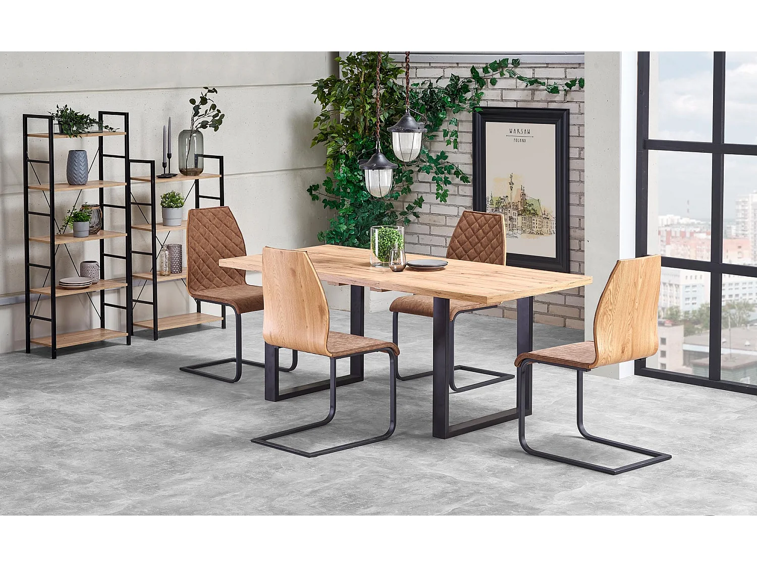 Stół VENOM 135(185)x85 dąb wotan