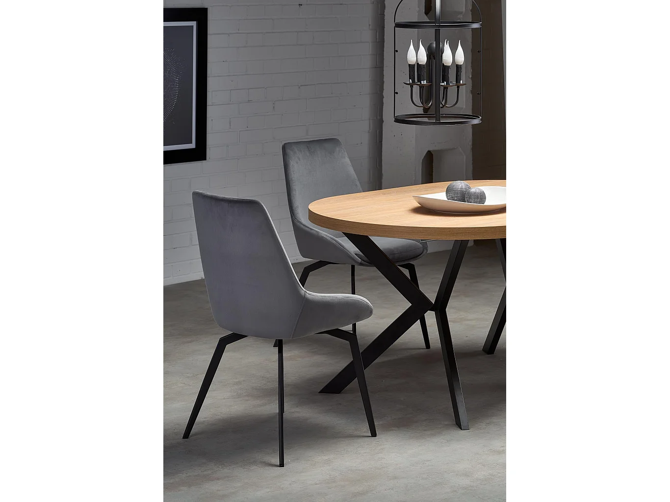 Stół okrągły rozkładany PERONI 100(250)x100 dąb/czarny