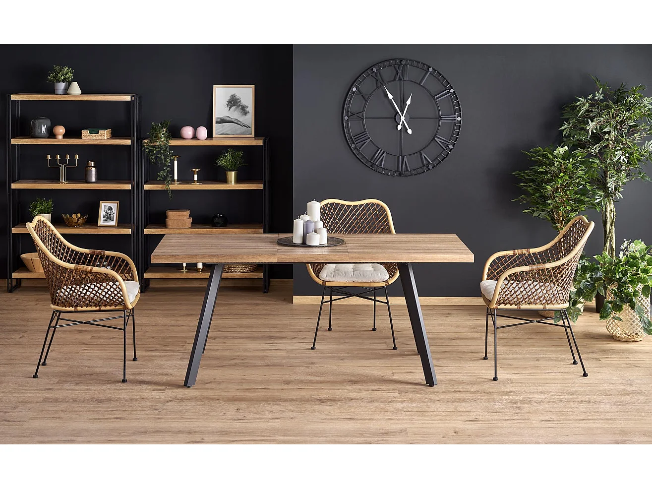 Table extensible en chêne pour 6/8 personnes