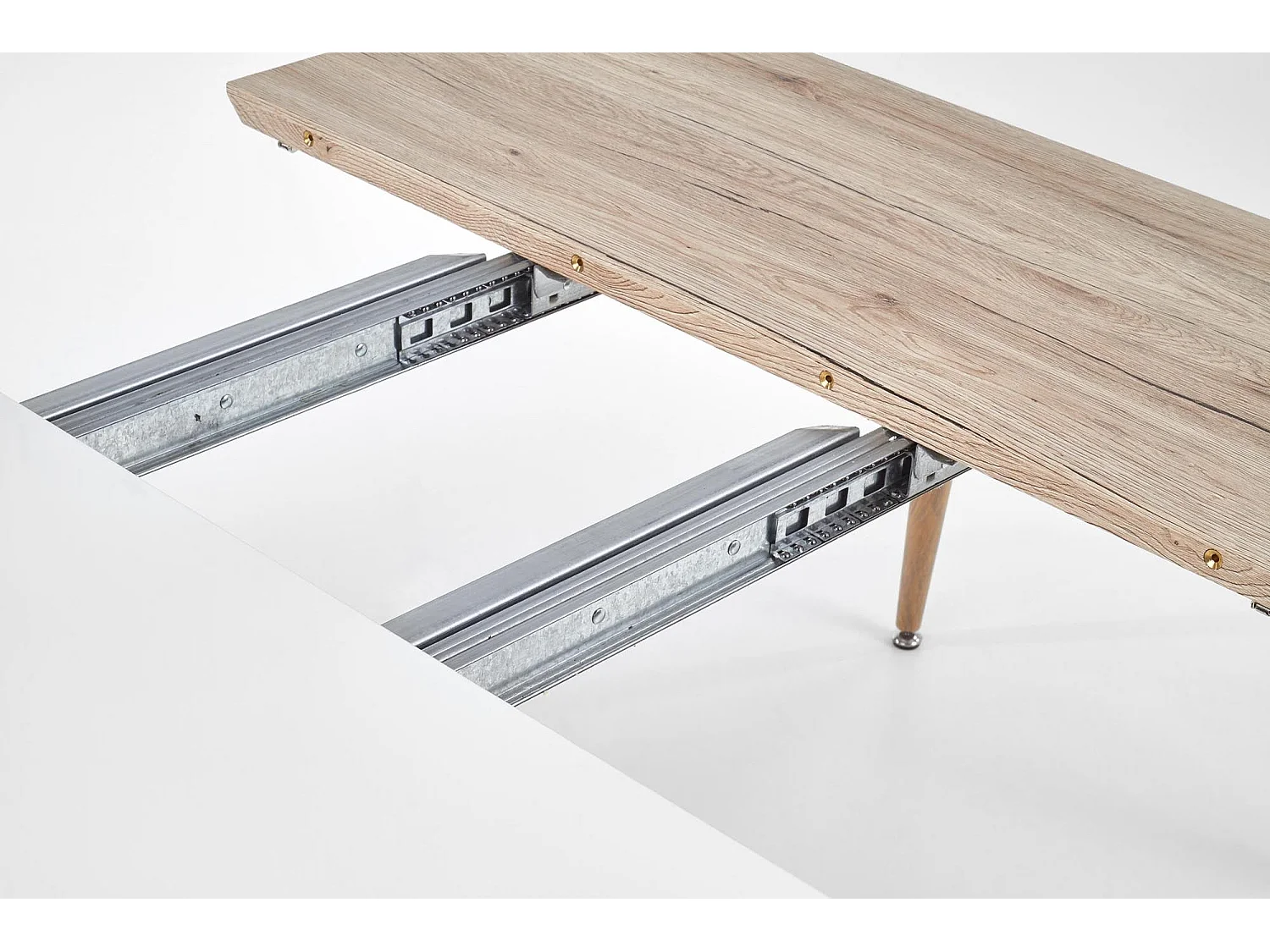 Table extensible pour 4/8 personnes blanc/chêne 120/200x100 cm